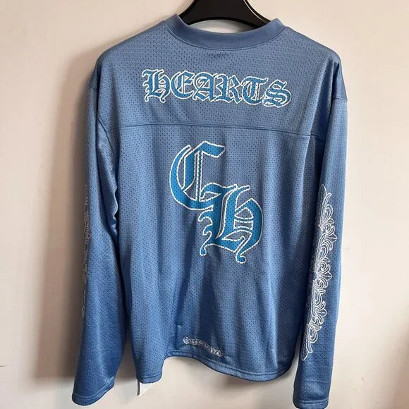 Chrome Hearts Blue V Neck Long Sleeve Sweatshirt - Picture 6 of 7